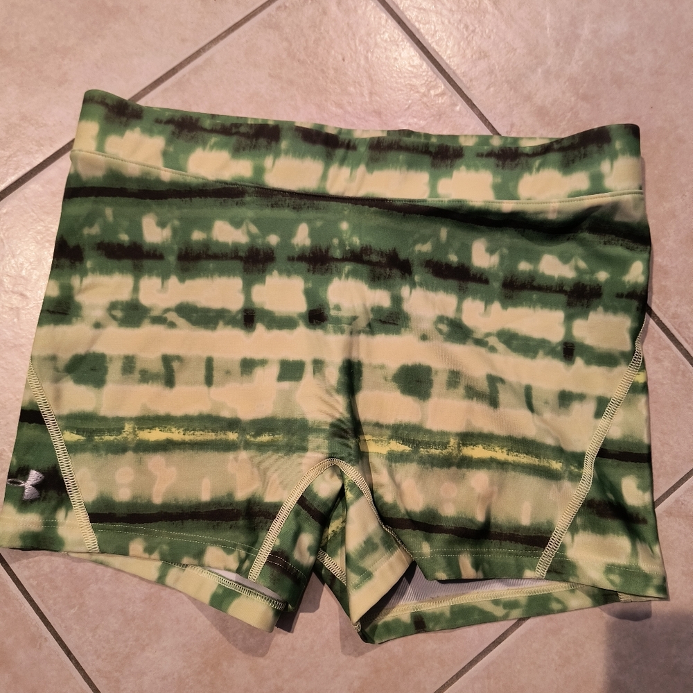 Under Armour Green and Cream Women's Shorts